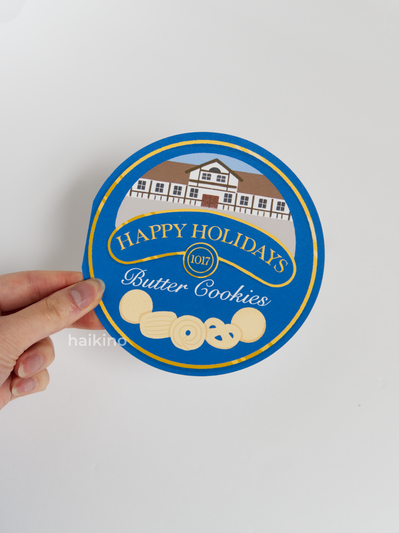 Happy Holiday Danish Butter Cookie Tin Card