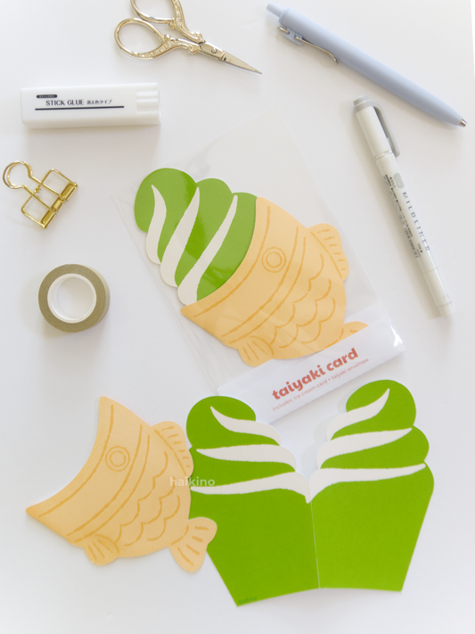 Taiyaki Matcha Swirl Soft Serve Greeting Card