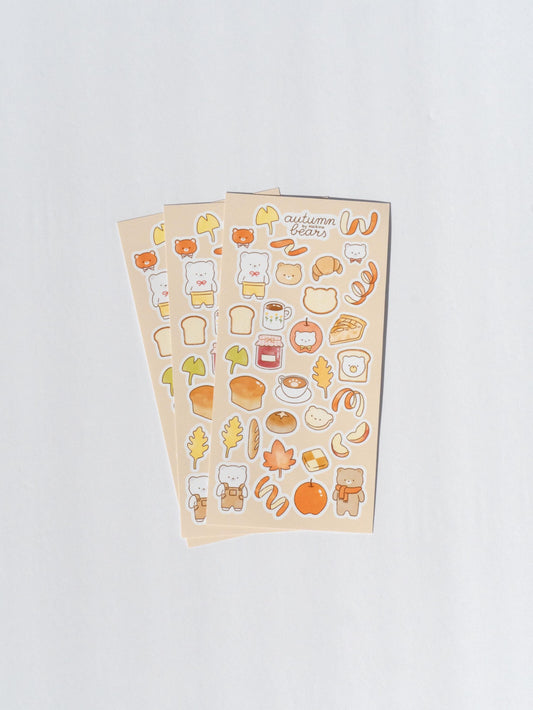 Autumn Bears Sticker Sheet
