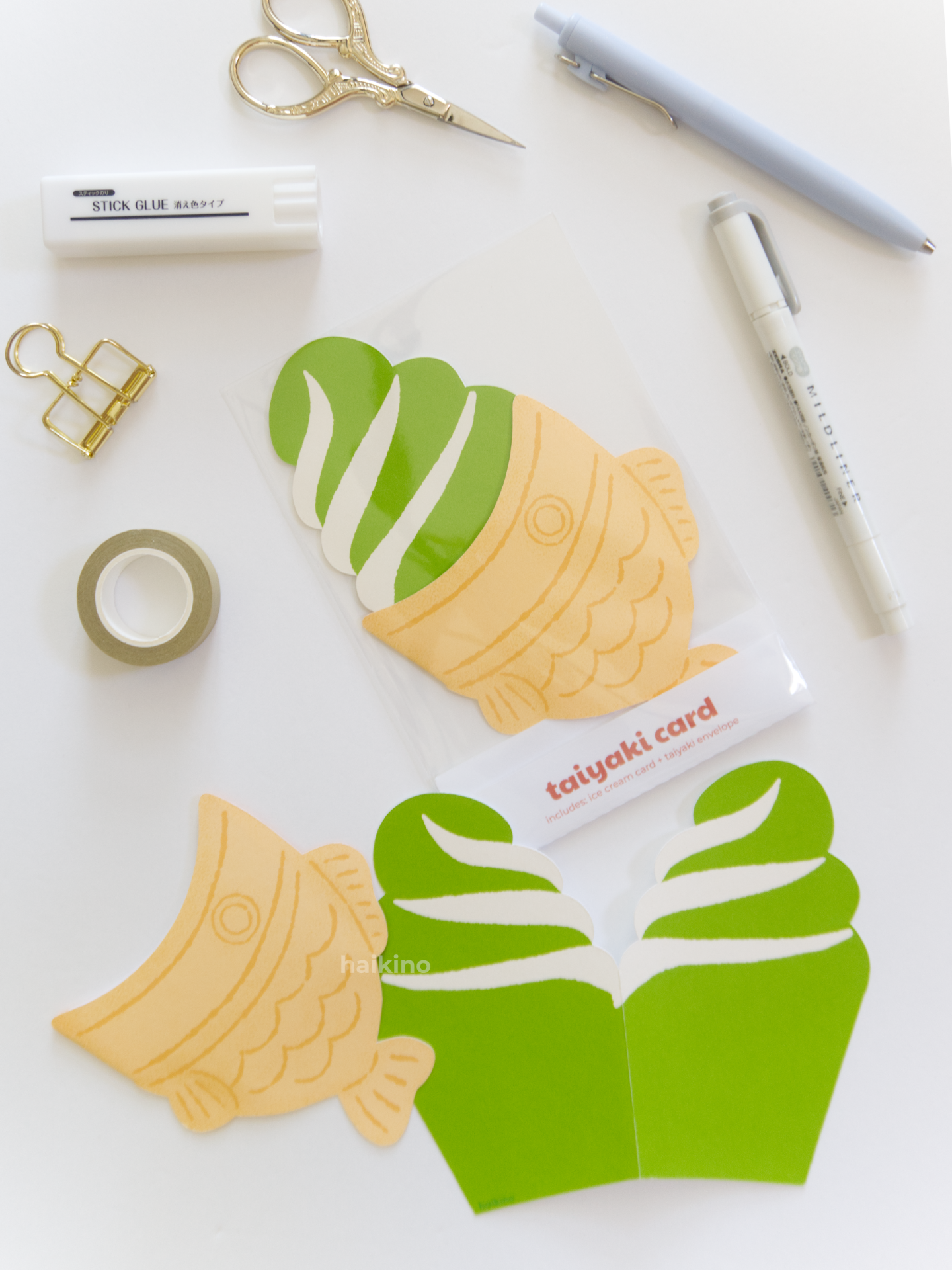 Taiyaki Matcha Swirl Soft Serve Greeting Card
