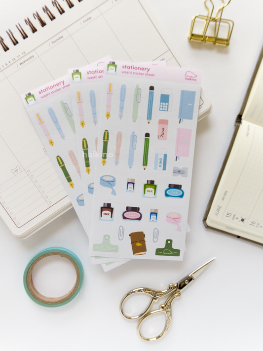 Stationery Washi Sticker Sheet