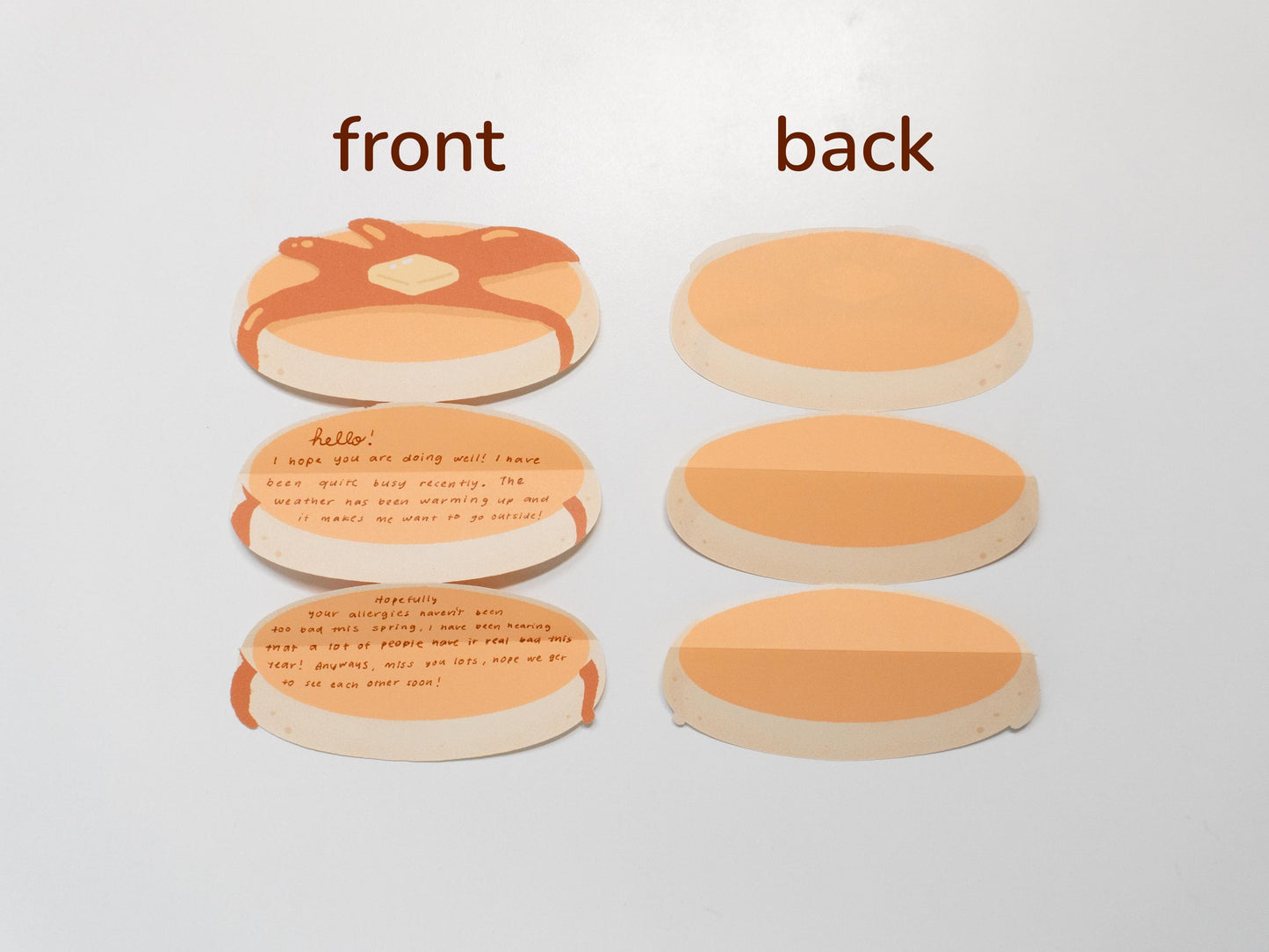 Folding Pancake Stack Letter Set