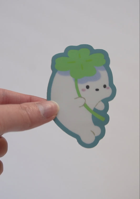 [B-Grade] Lucky Clover Kino Large Holographic Sticker